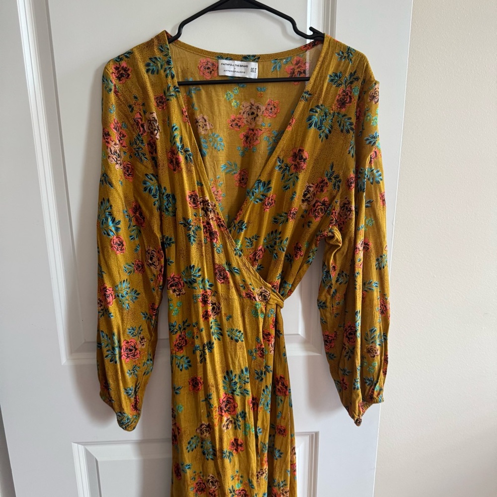 Faithfull the Brand x Anthropologie Le Figuaro Wrap Dress Long Sleeve - Picture 7 of 14